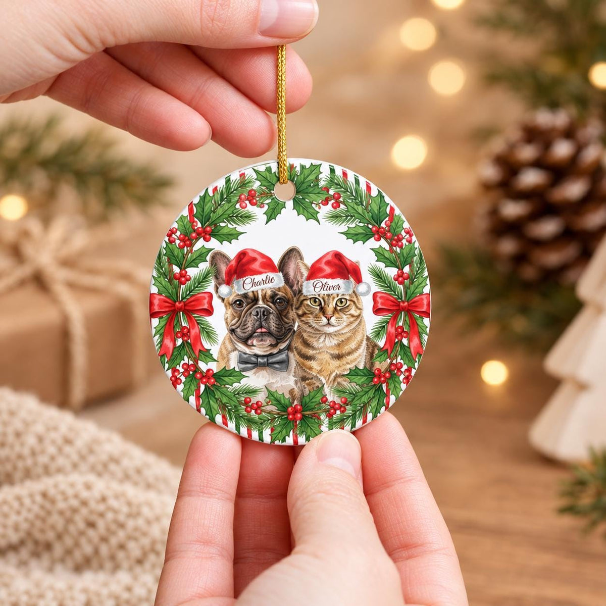 Custom Pet Photo Ornament, Personalized Ceramic Memorial Gift Now