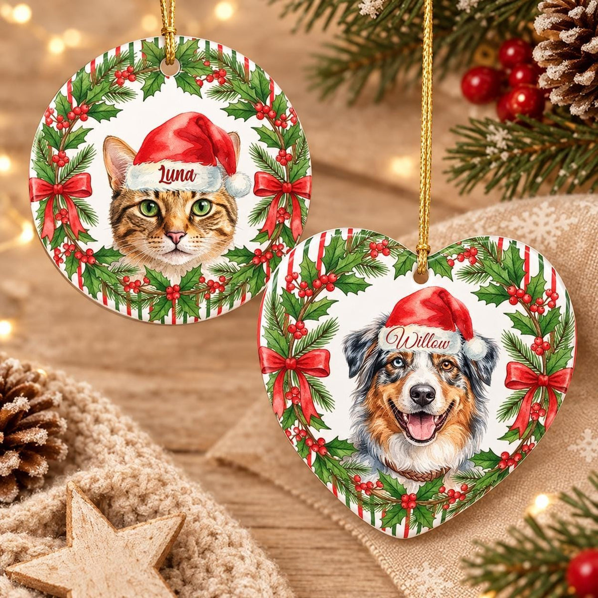 Custom Pet Photo Ornament, Personalized Ceramic Memorial Gift Now