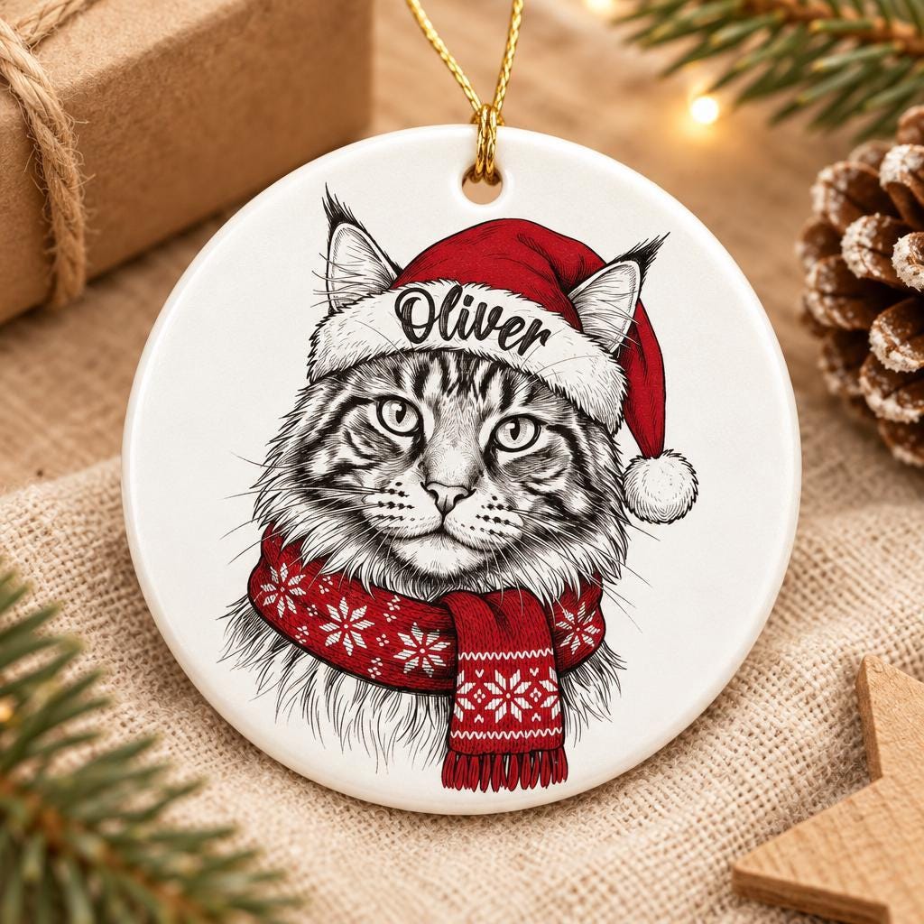 Custom Pet Photo Ornament, Ceramic Round, Personalized Dog Gifts.