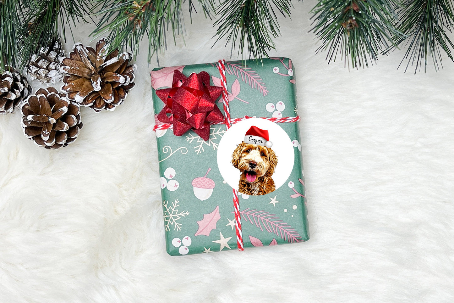 Custom pet Christmas Holiday Stickers labels