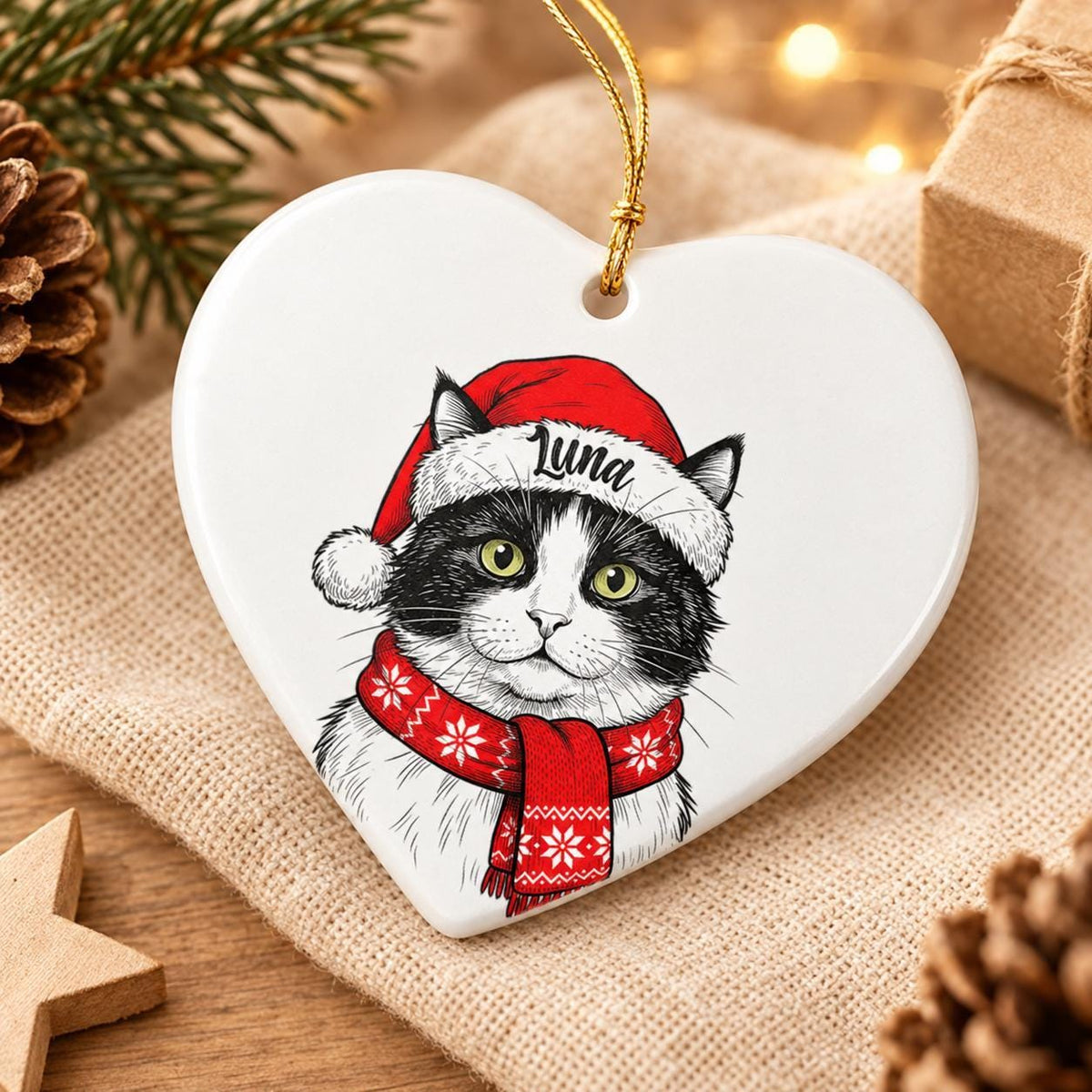 Custom Pet Photo Ornament, Personalized Ceramic Dog Memorial Gift
