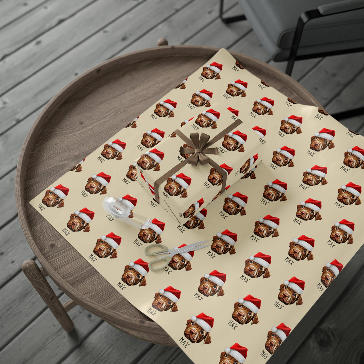 custom pet wrapping paper, Personalized Dog Christmas Wrapping XL