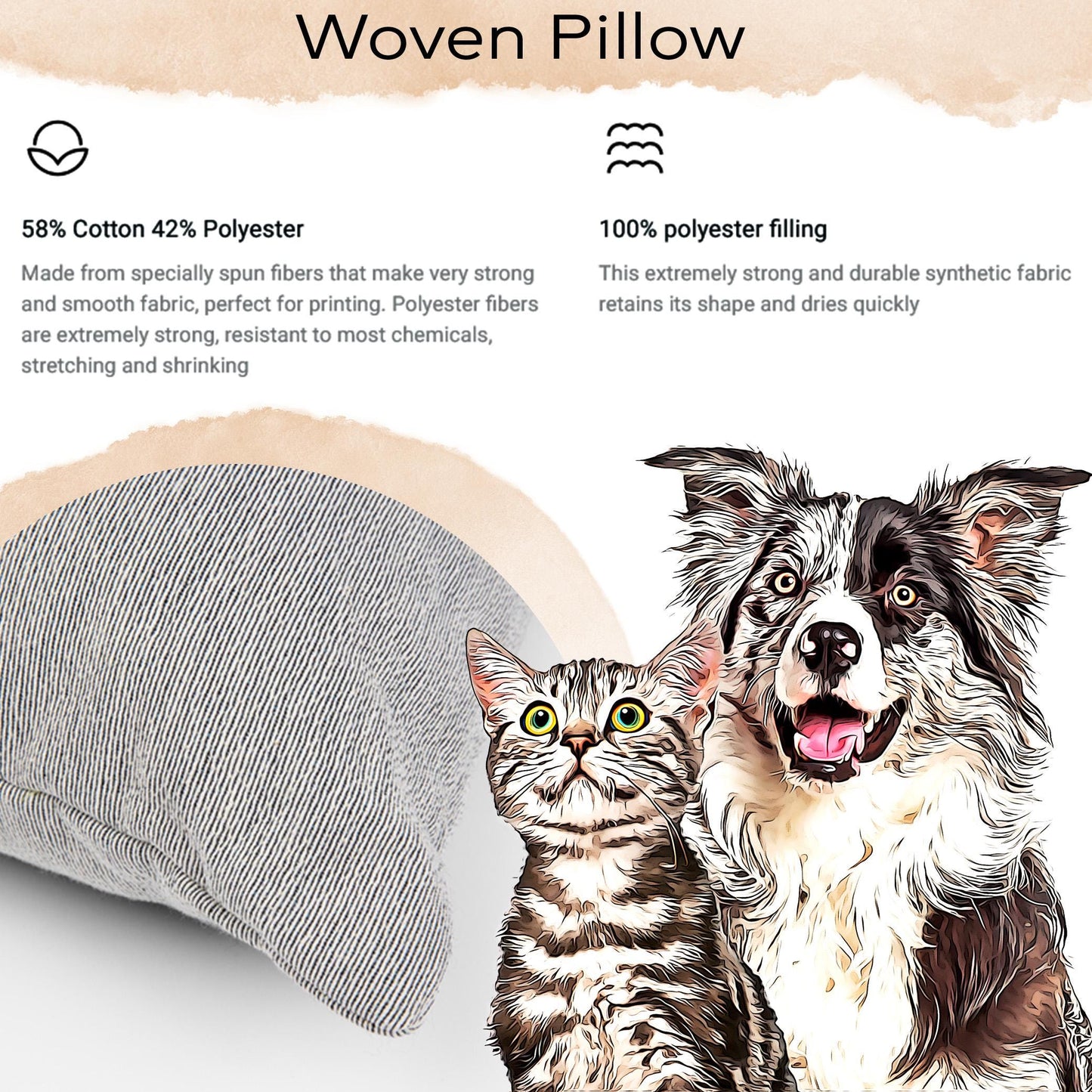 Personalized Watercolor Art Dog Pillow