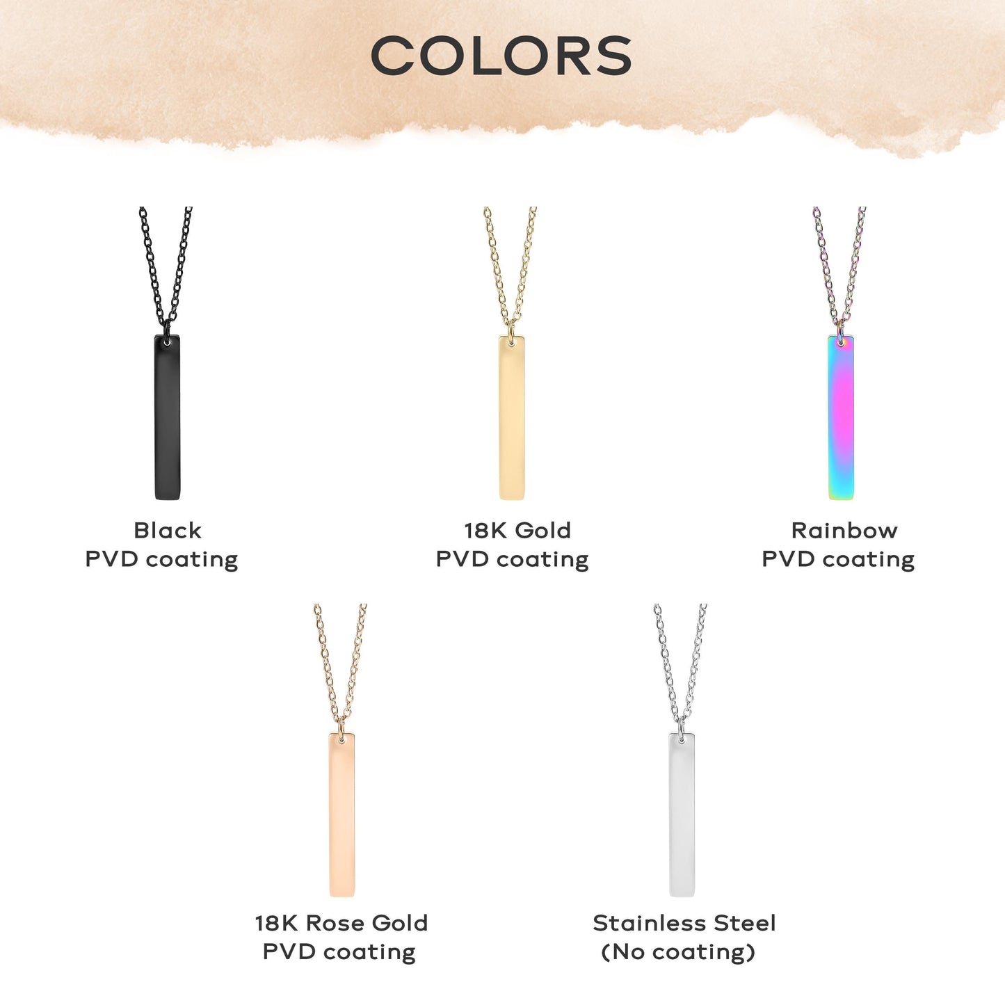 Custom Engraved Bar Necklace with name, 18k Gold Personalized Minimalist Bar Necklace, Vertical Bar Necklace, Nameplate necklace, initials