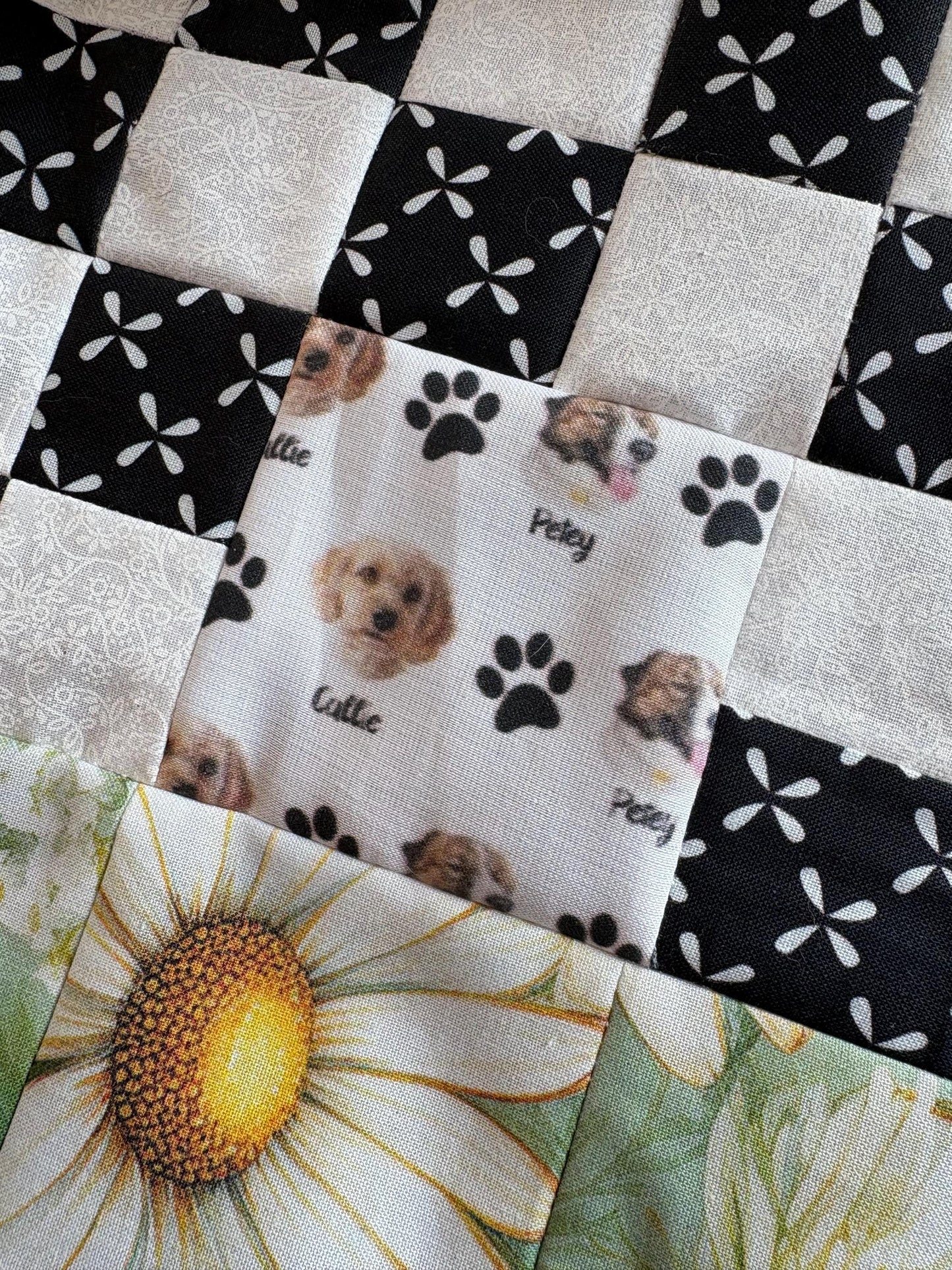 Custom Photo Quilt Blocks Fabric Cloth for Scrub cap
