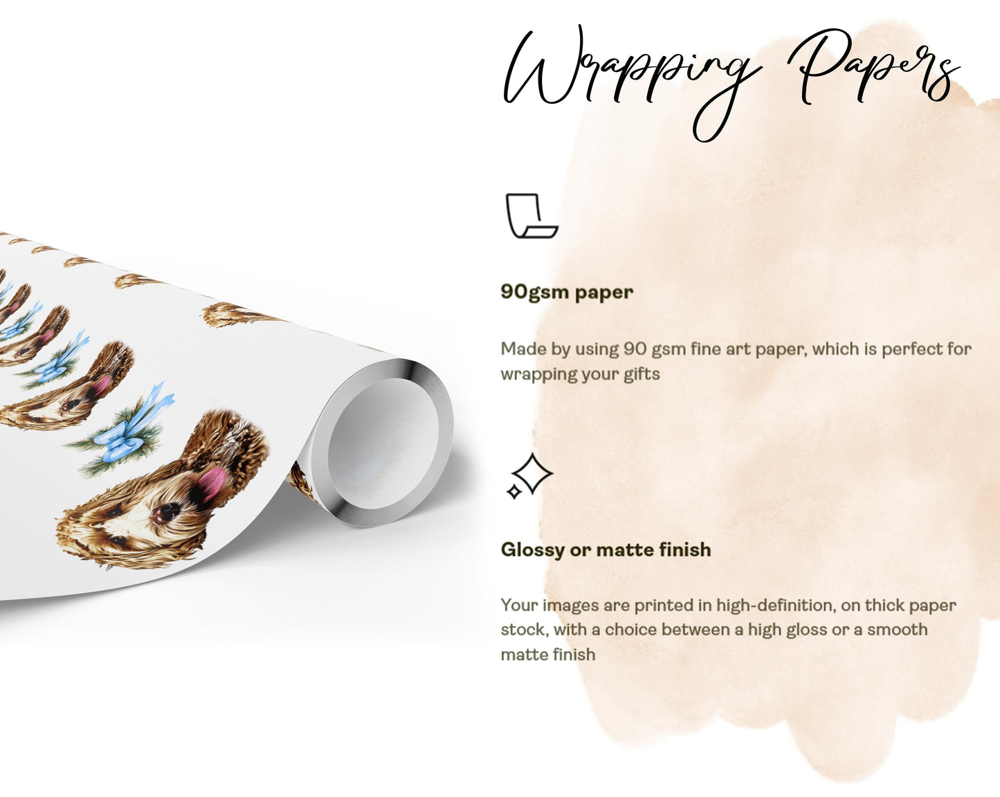 Custom Dog Wrapping Paper – Personalized Pet Gift Wrap | Festive Christmas & Birthday