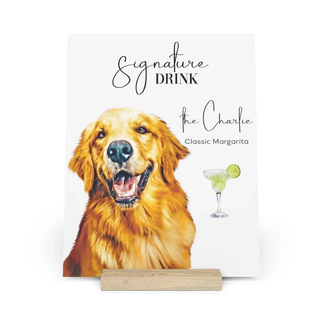 Custom Pet Signature Drink Sign For Weddings