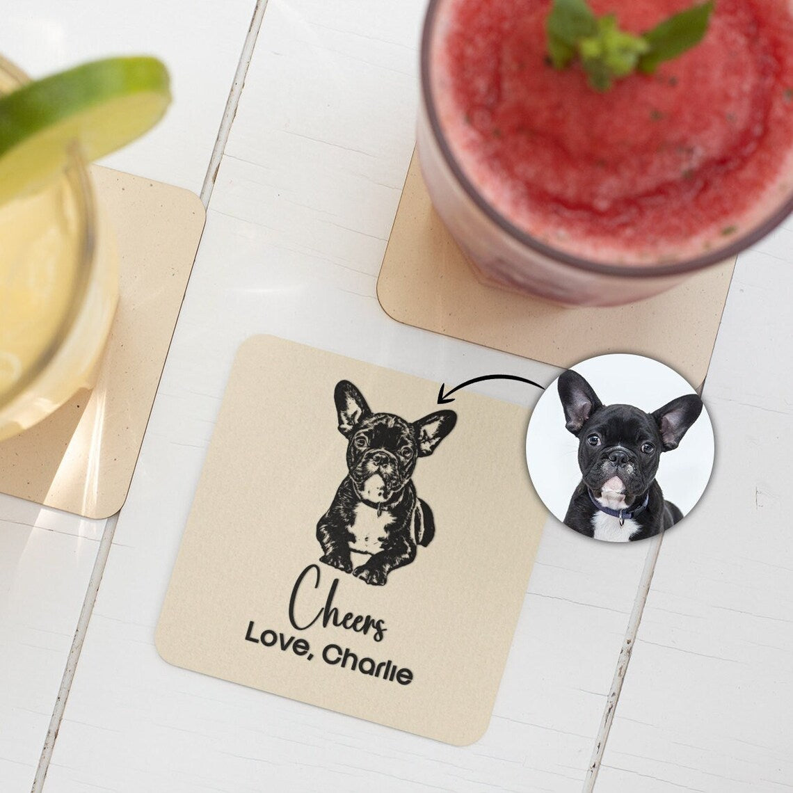 Custom Pet Wedding Coasters