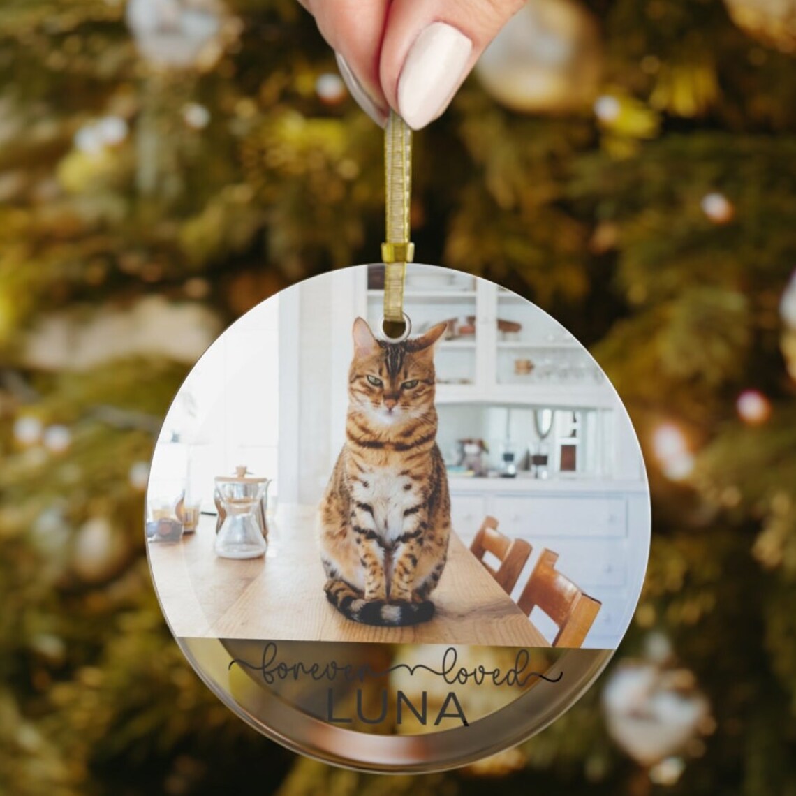 Dog Memorial Christmas Glass Ornament