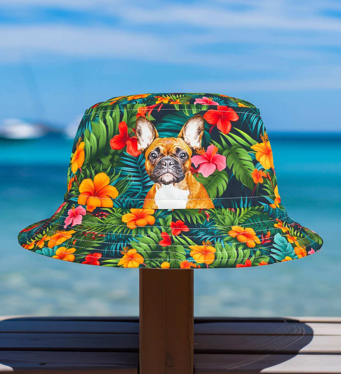 Custom pet Beach Hawaiian Bucket Hat