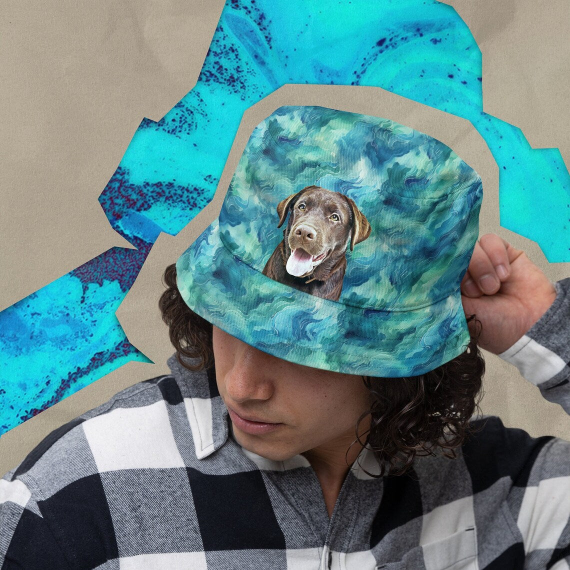 Custom pet Beach Hawaiian Bucket Hat