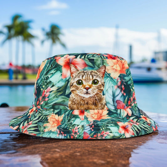 Custom pet Beach Hawaiian Bucket Hat