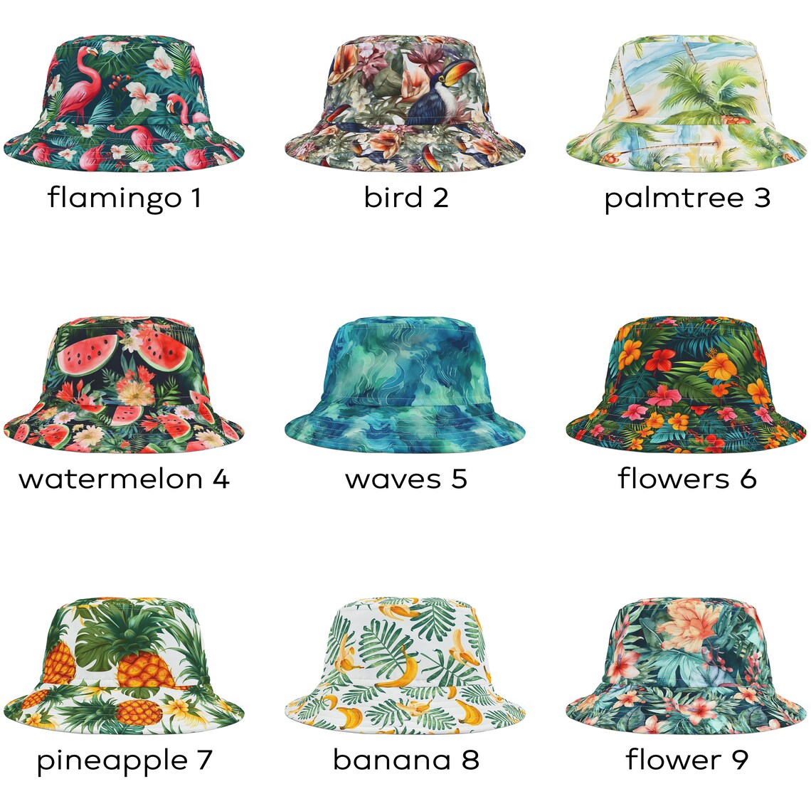 Custom pet Beach Hawaiian Bucket Hat