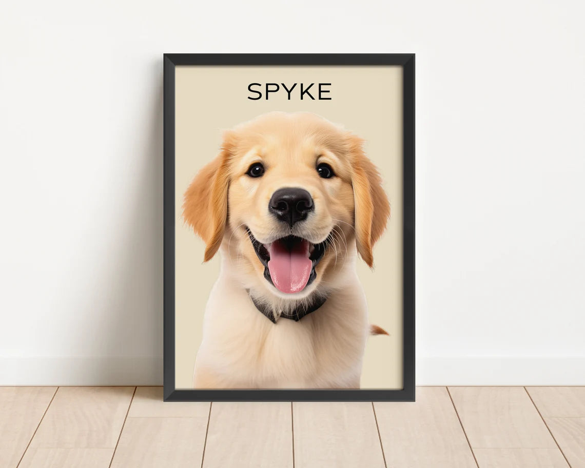 Custom Pet Portrait - Framed - Canvas