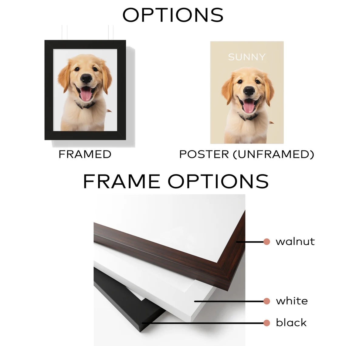 Custom Pet Portrait - Framed - Canvas