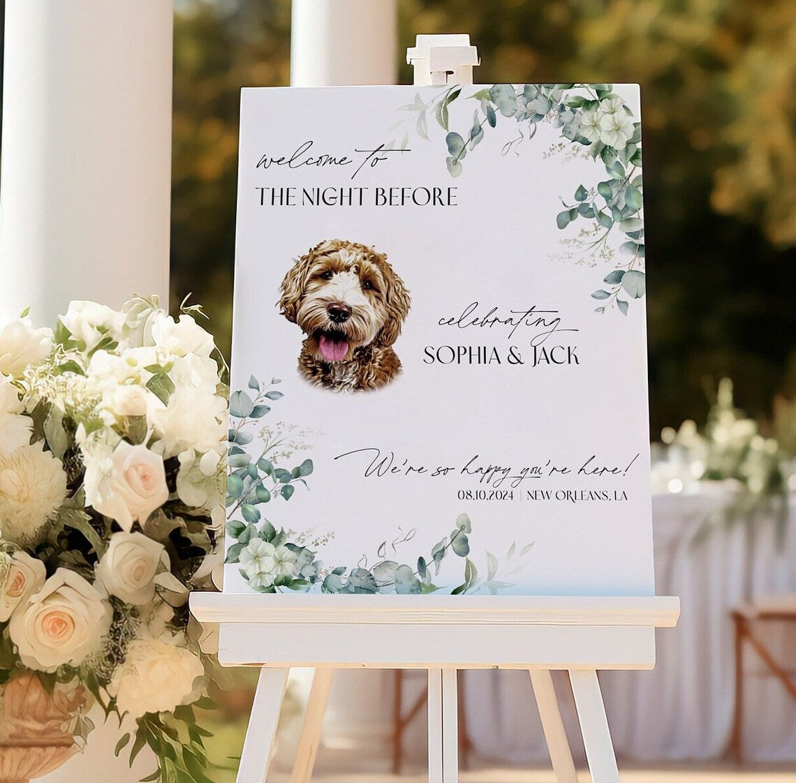 Custom Pet Rehearsal Dinner Sign