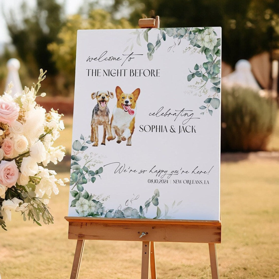 Custom Pet Rehearsal Dinner Sign