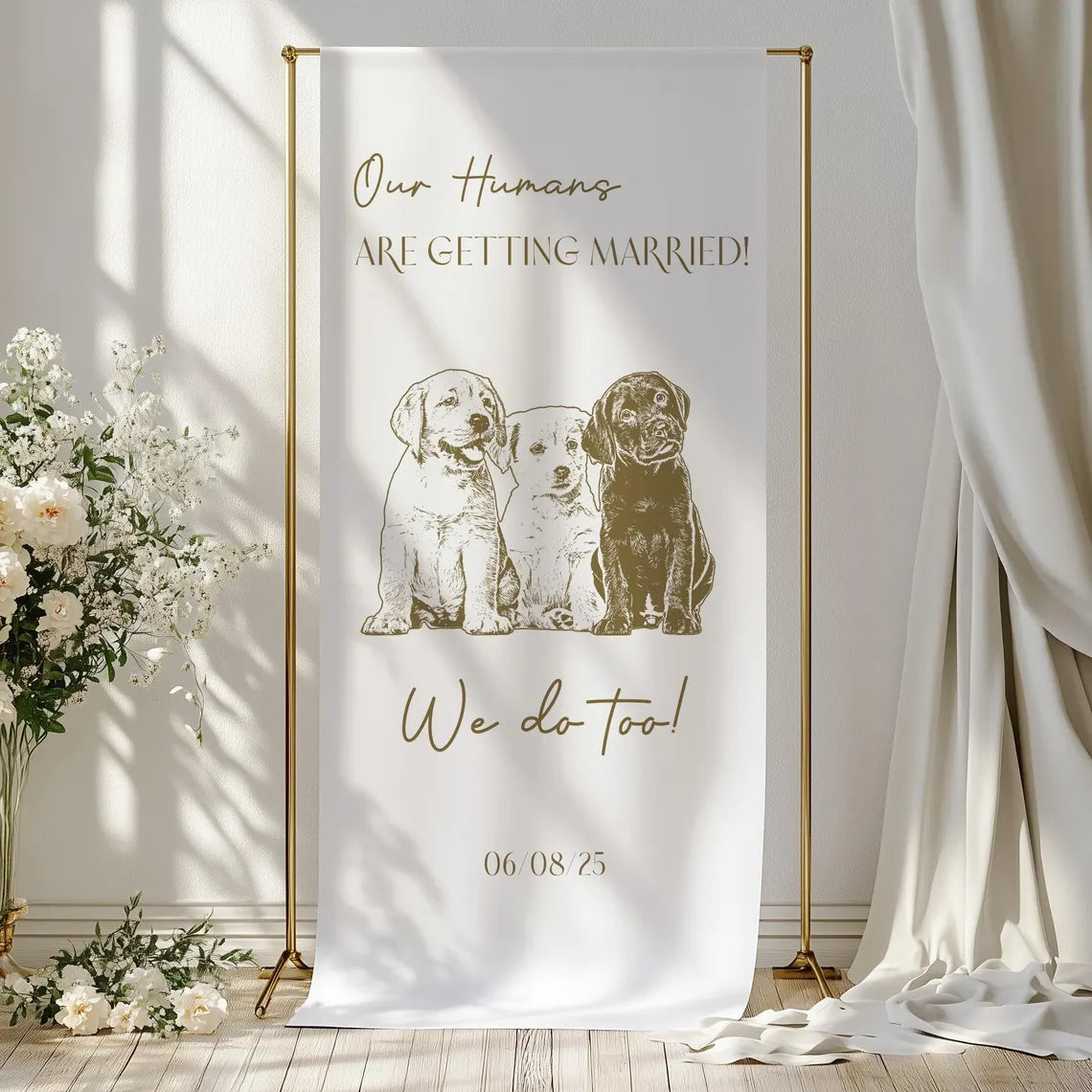 Custom Dog Welcome Wedding Sign banner