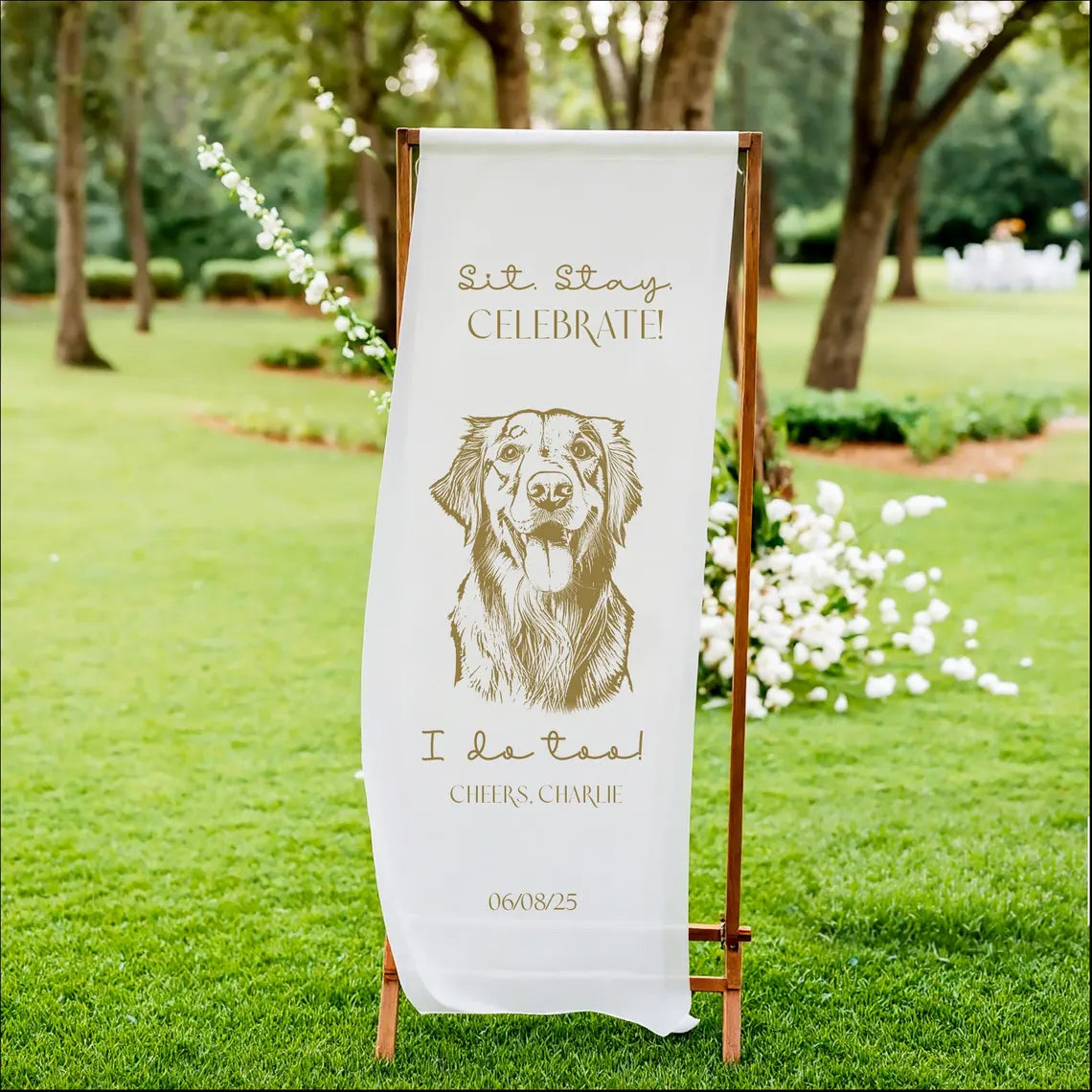 Custom Dog Welcome Wedding Sign banner