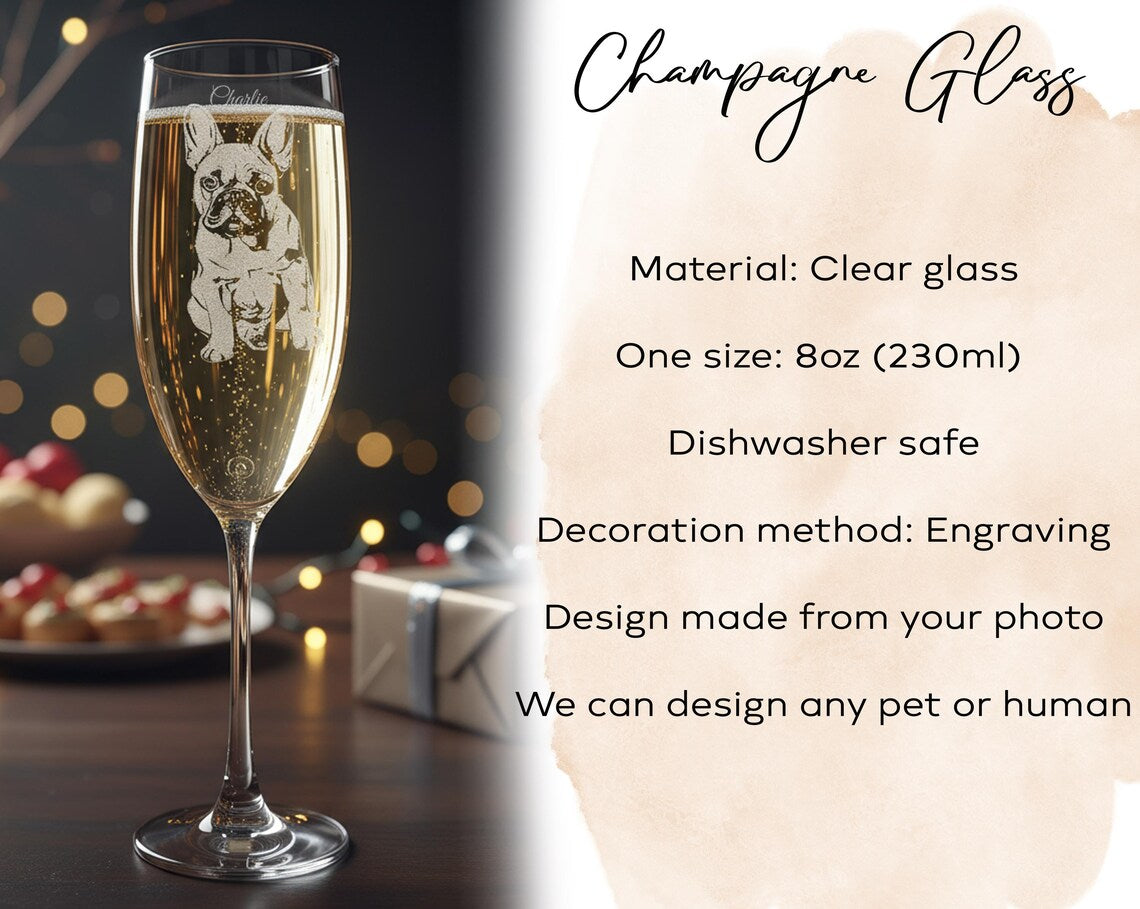 Engraved Champagne Flute Personalized Wedding Glass