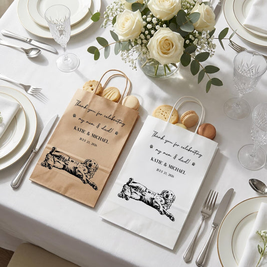 Personalized Pet Wedding Favors Treat Cookie Doughnut Popcorn Candy Bar snack Bag