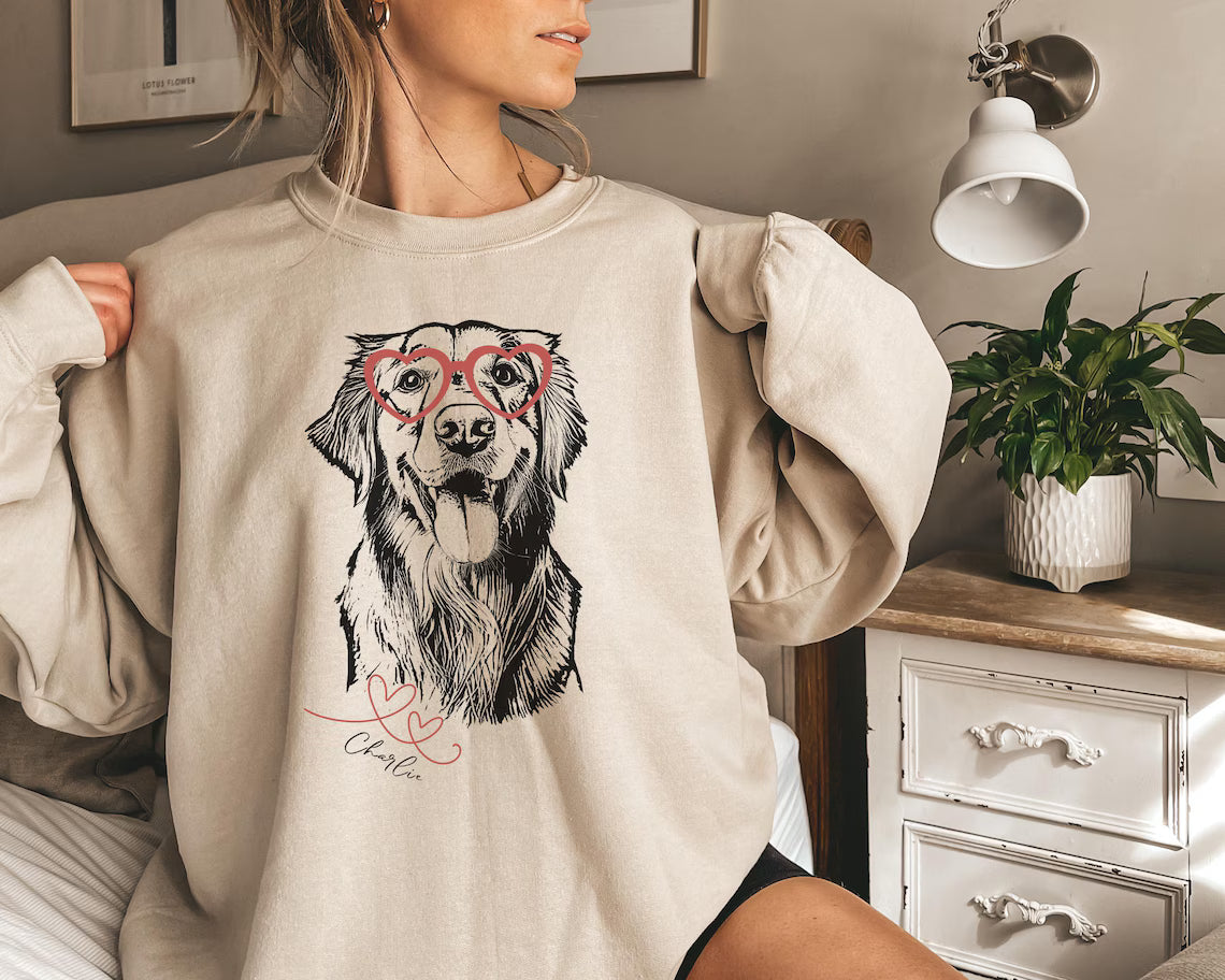 Custom Pet Crewneck Sweatshirt - Valentine’s Day, Mother's Day Gift
