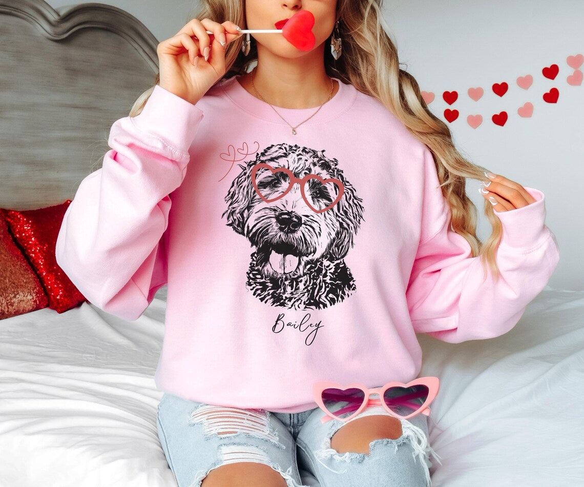 Custom Pet Crewneck Sweatshirt - Valentine’s Day, Mother's Day Gift
