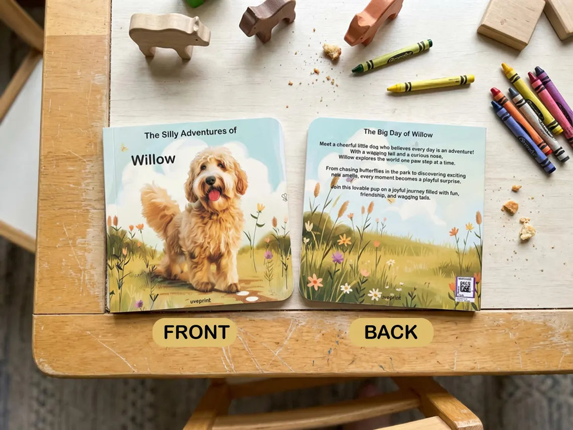 Custom Pet Photo Board Book, Personalized Kids Dog Story