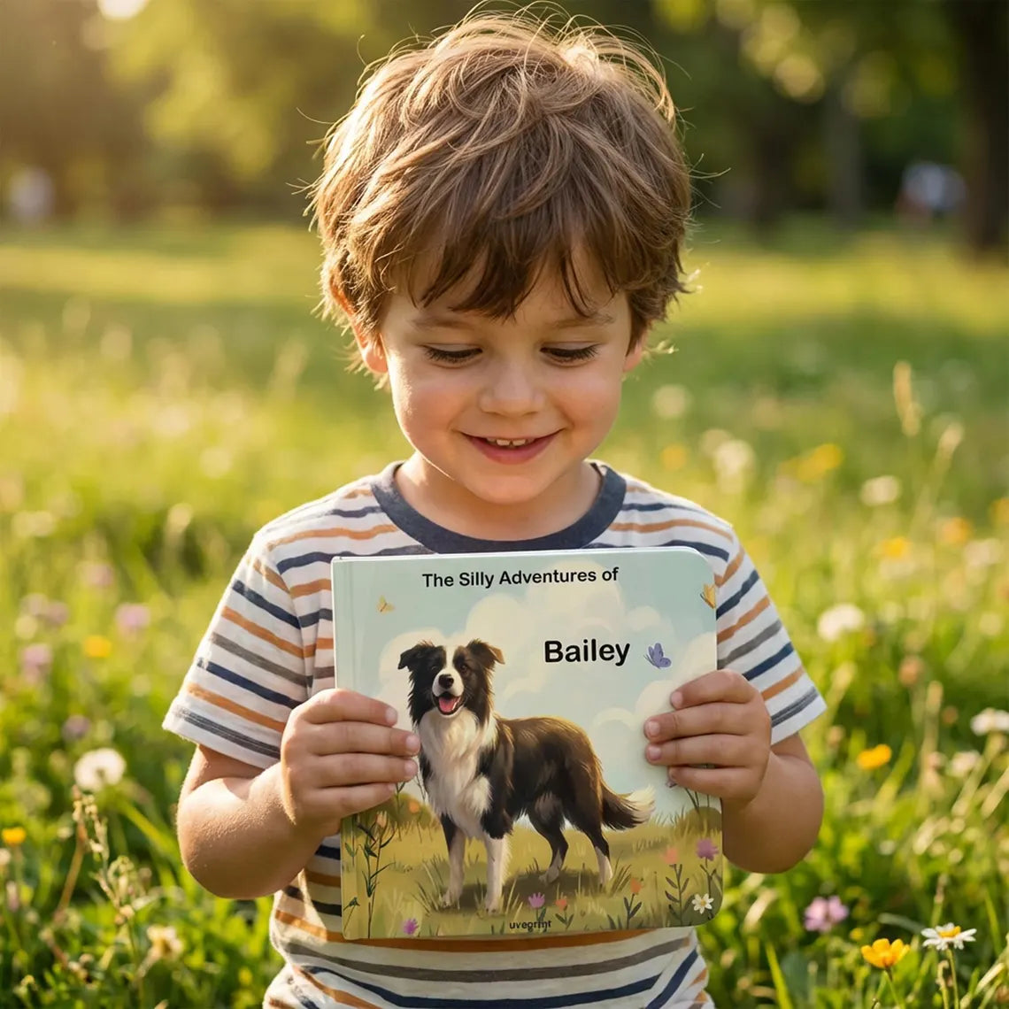 Custom Pet Photo Board Book, Personalized Kids Dog Story