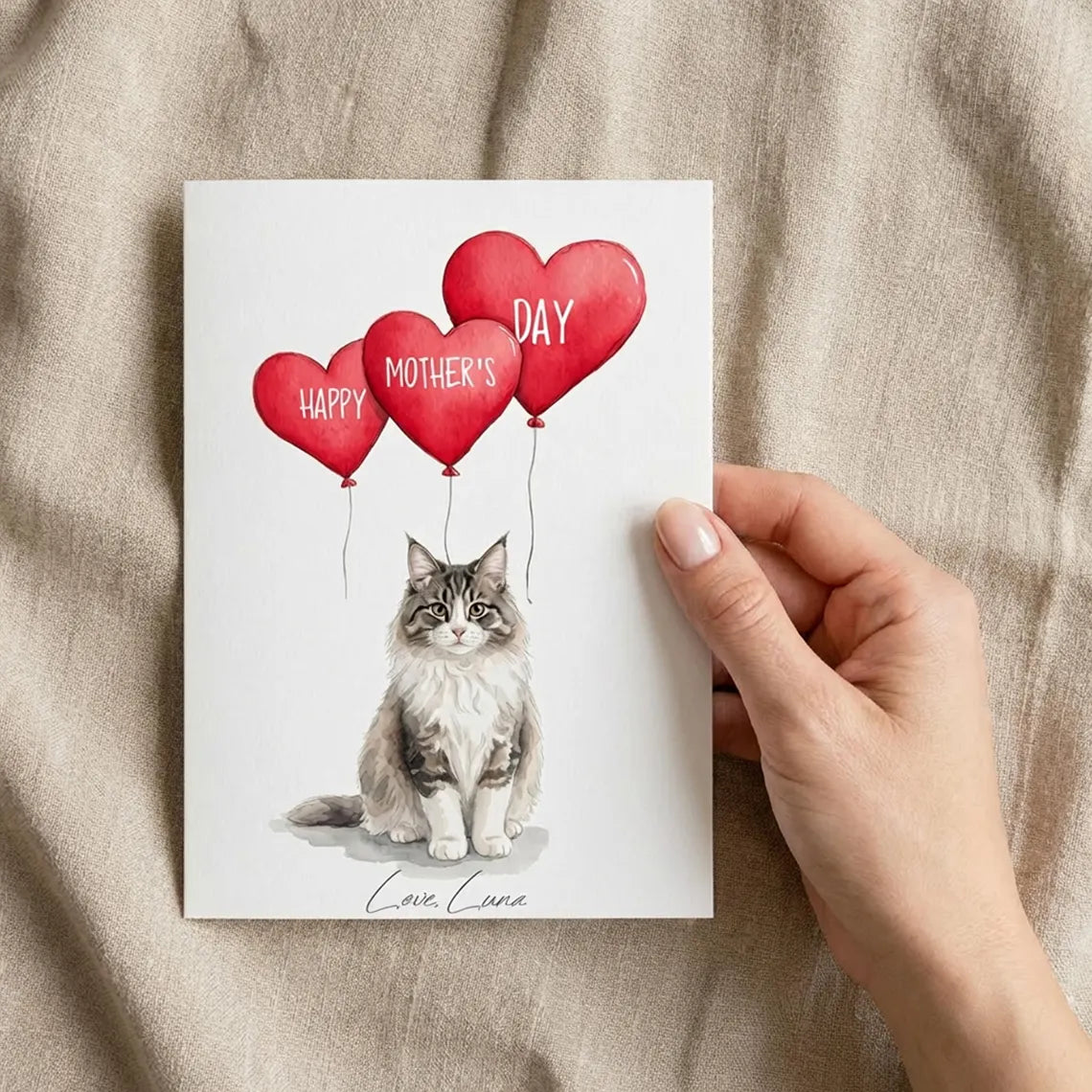 Custom Pet Mother's Day Birthday Greeting Card