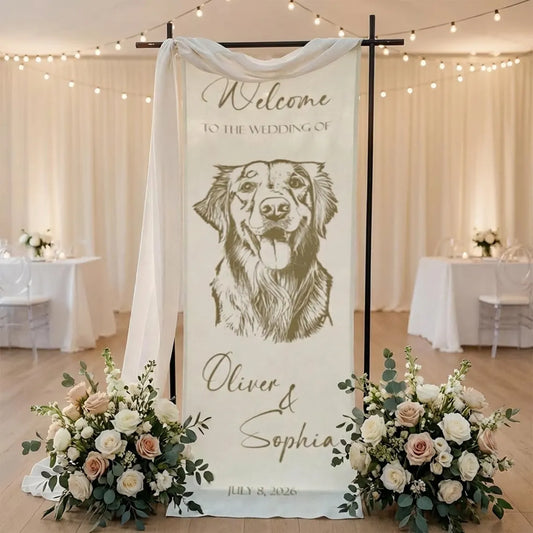 Custom Dog Welcome Wedding Sign banner
