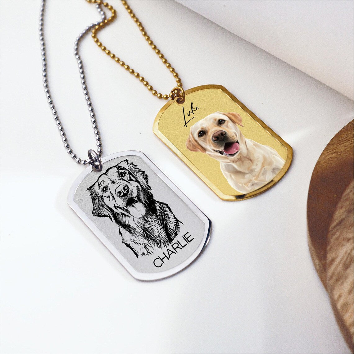 Custom Pet Military ID Tag Necklace