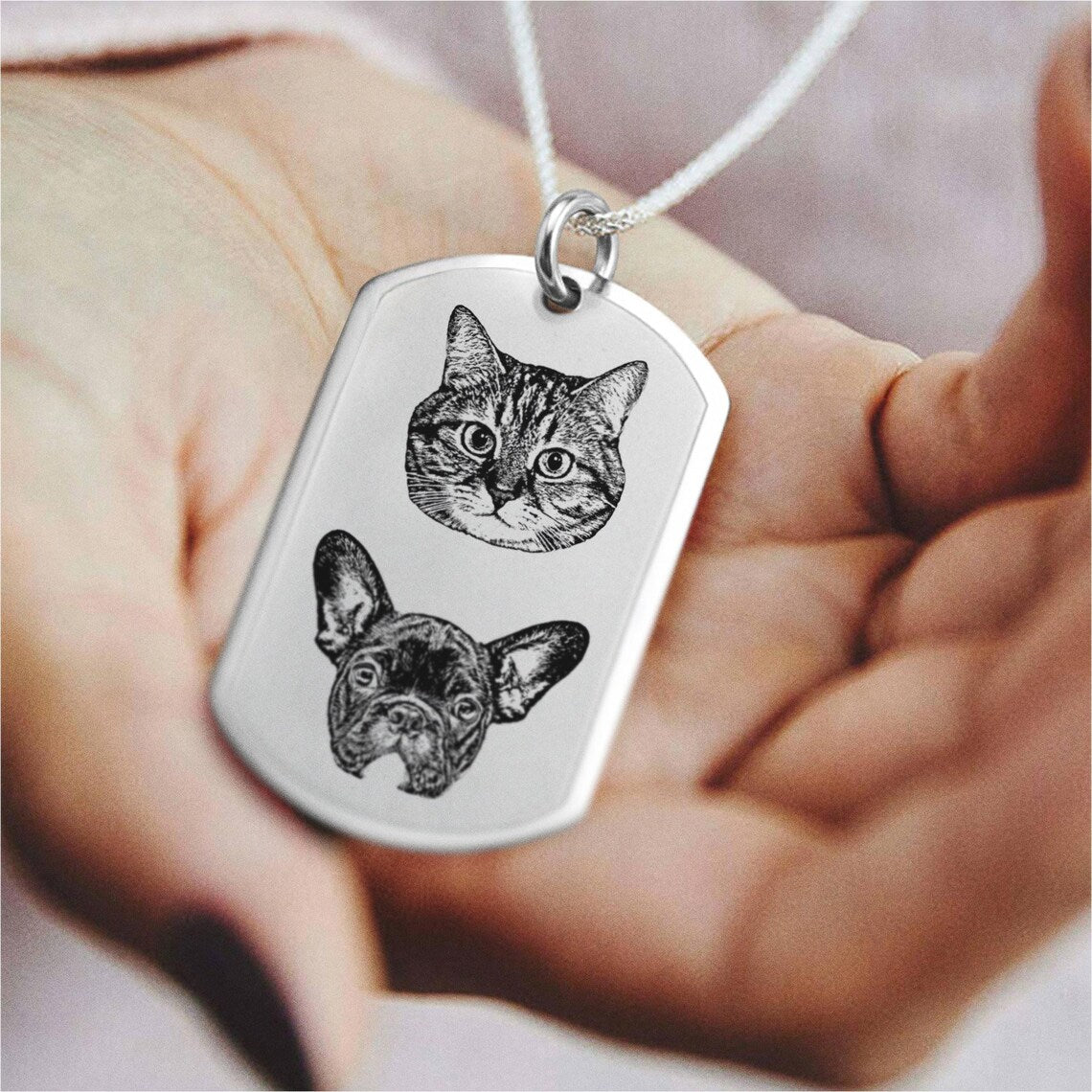 Custom Pet Military ID Tag Necklace