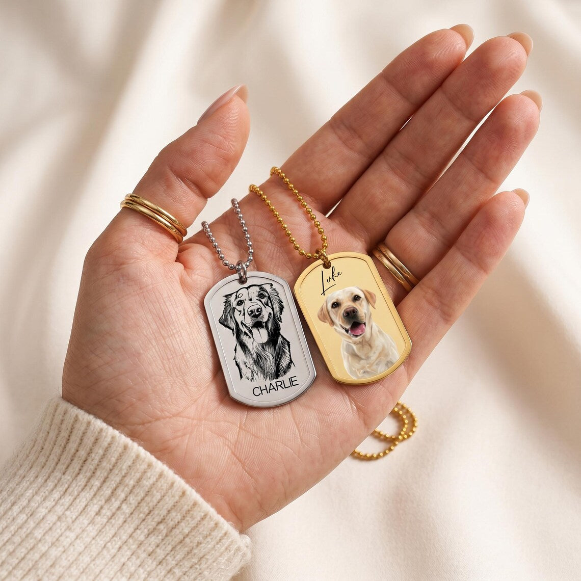 Custom Pet Military ID Tag Necklace