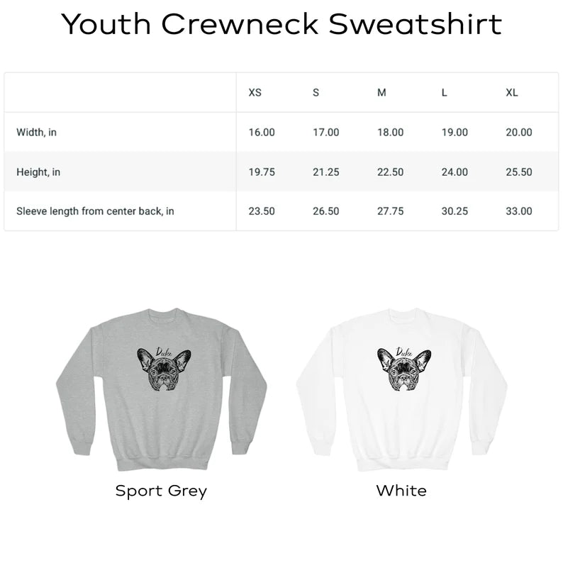 Custom Pet Crewneck Sweatshirt - Youth Size