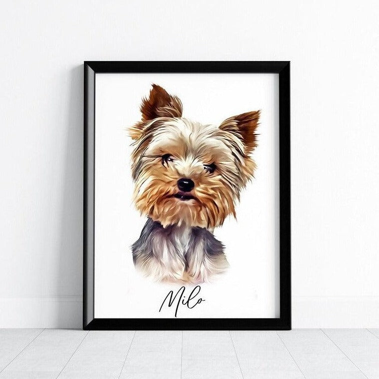 Custom Pet Portrait - Framed - Canvas