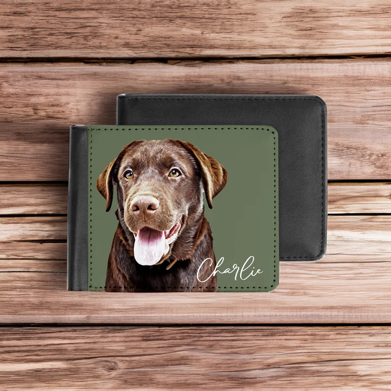 Custom Dog mens wallet Father's Day Gift