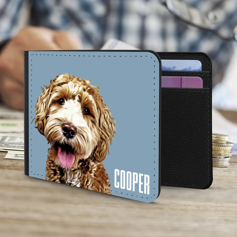 Custom Dog mens wallet Father's Day Gift