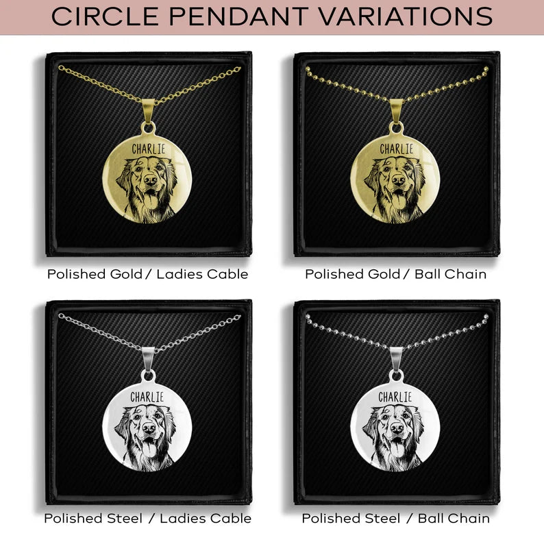 Custom Pet Portrait pendant Necklace