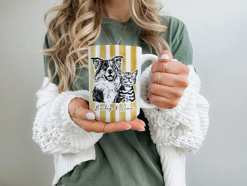 Custom Pet Watercolor Coffee Mug