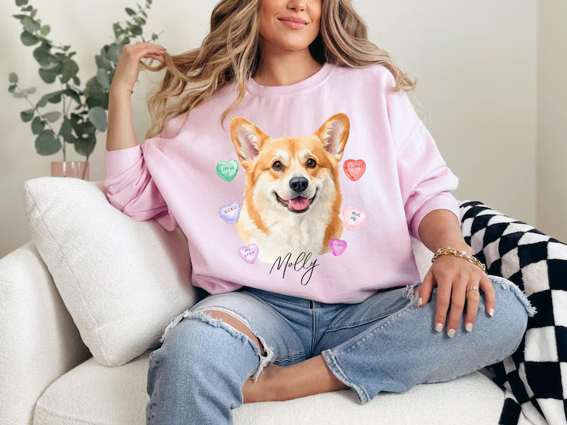 Custom Pet Crewneck Sweatshirt - Valentine’s Day, Mother's Day, Youth