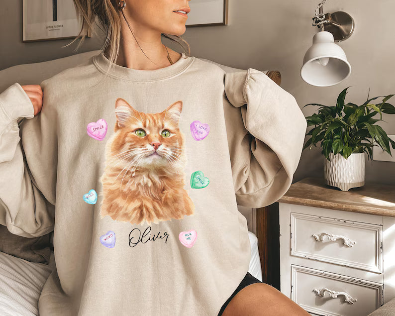 Custom Pet Crewneck Sweatshirt - Valentine’s Day, Mother's Day, Youth