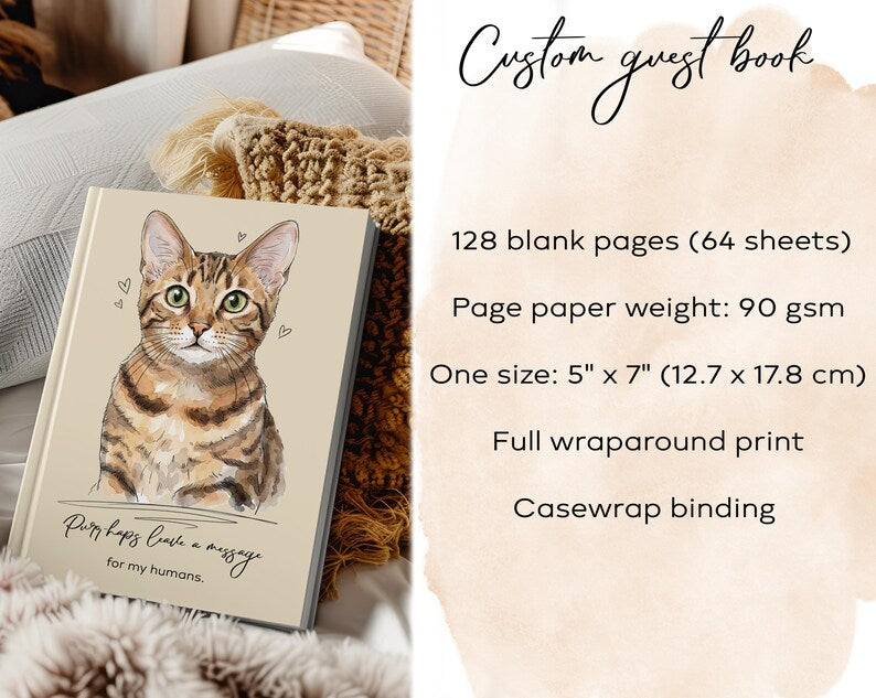Custom Pet Wedding Guest Sign Book Journal