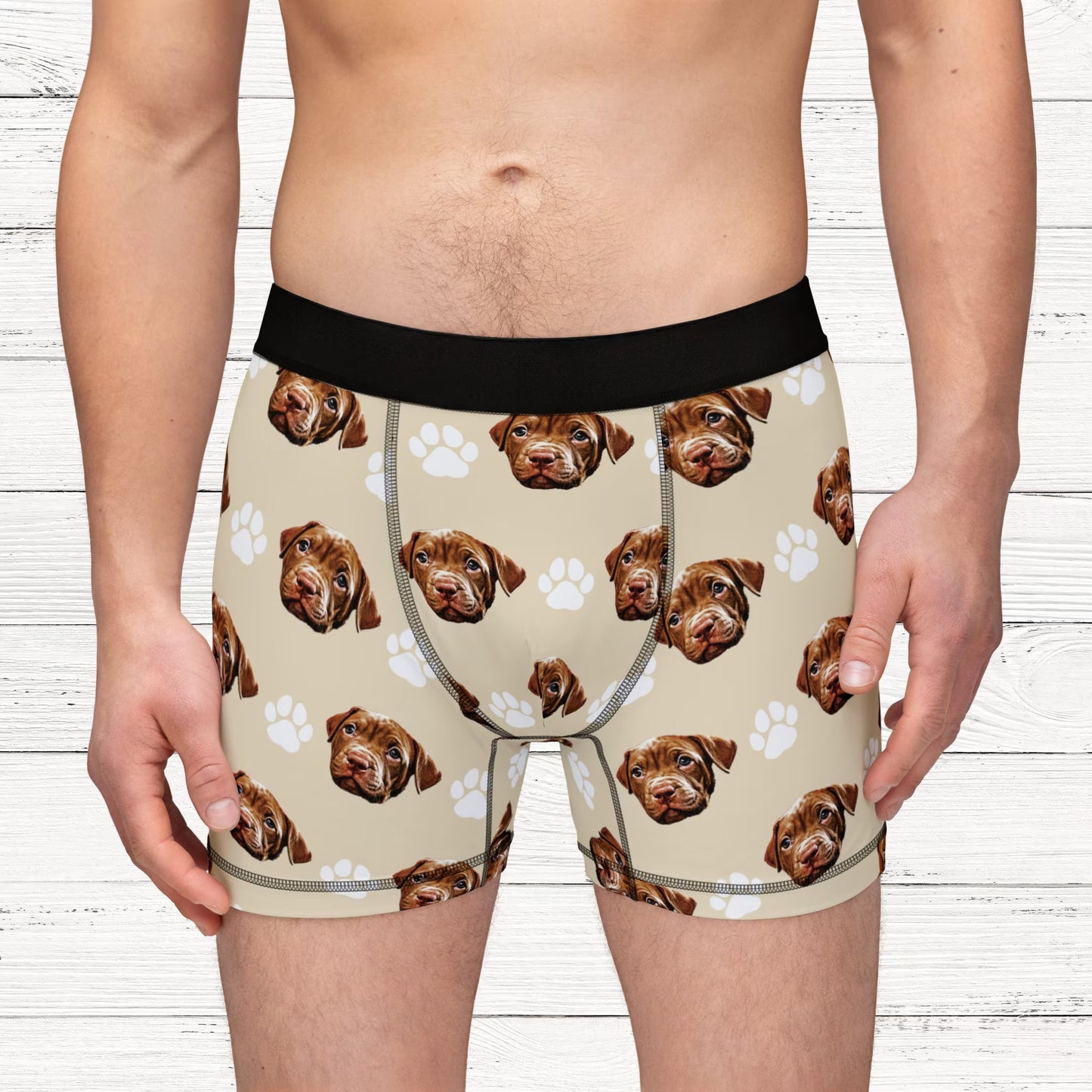 Custom Dog face Men's Boxer Brief