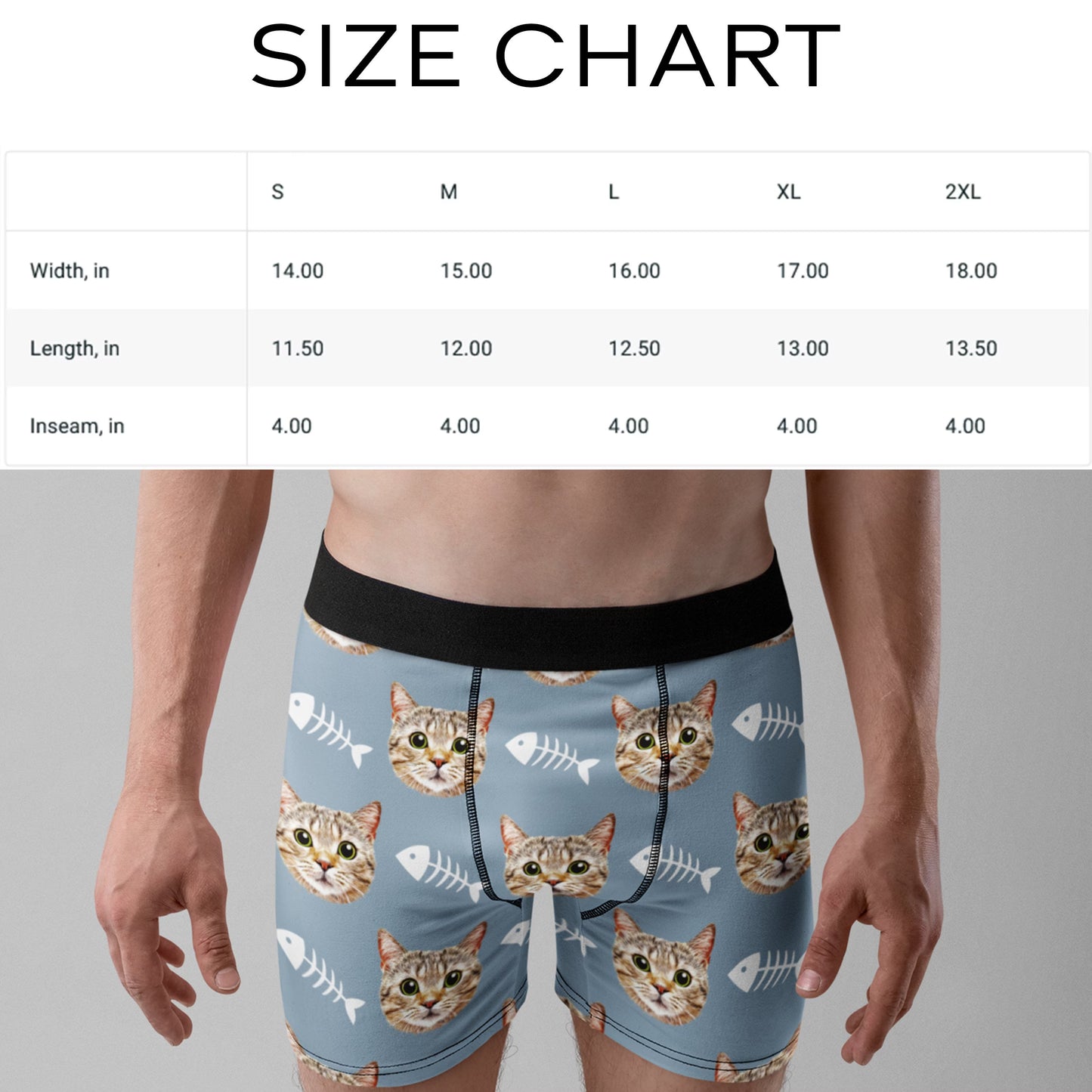 Custom Dog face Men's Boxer Brief