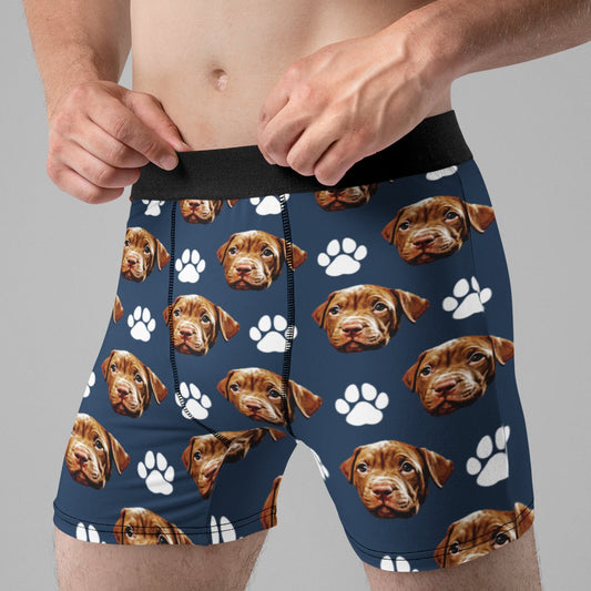 Custom Dog face Men's Boxer Brief