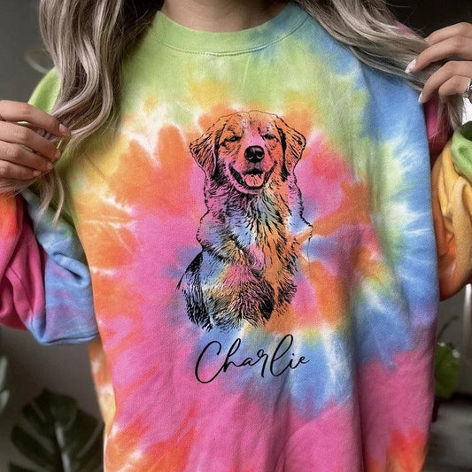 Custom Pet Tie Dye Sweatshirt