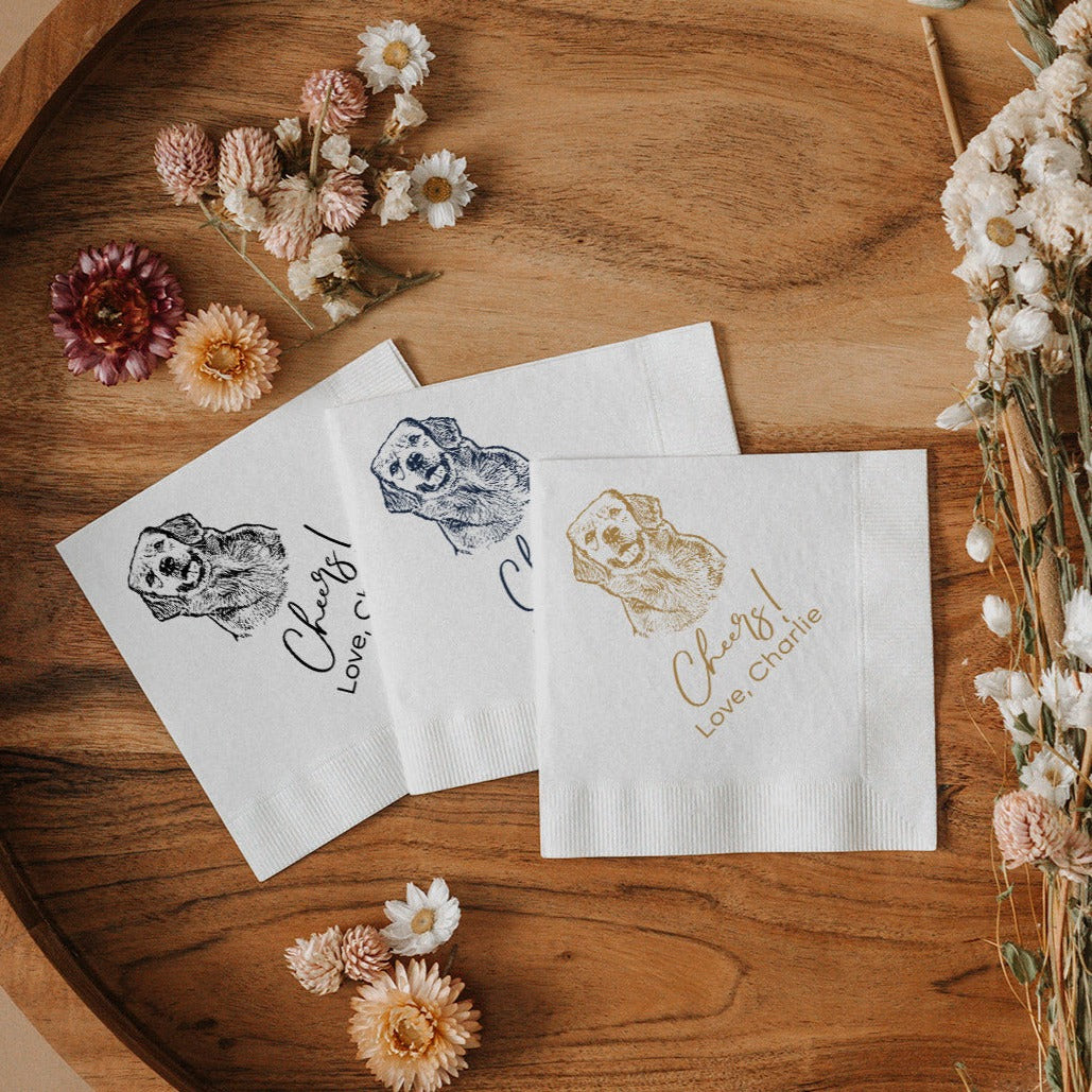 Custom Pet Wedding Cocktail Napkins