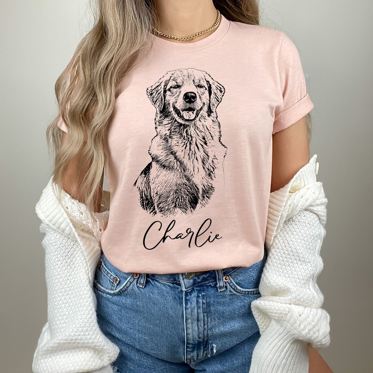 Custom Pet Full Body Portrait T-Shirt