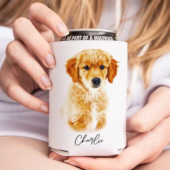 Custom Pet Portrait Can Cooler Koozie